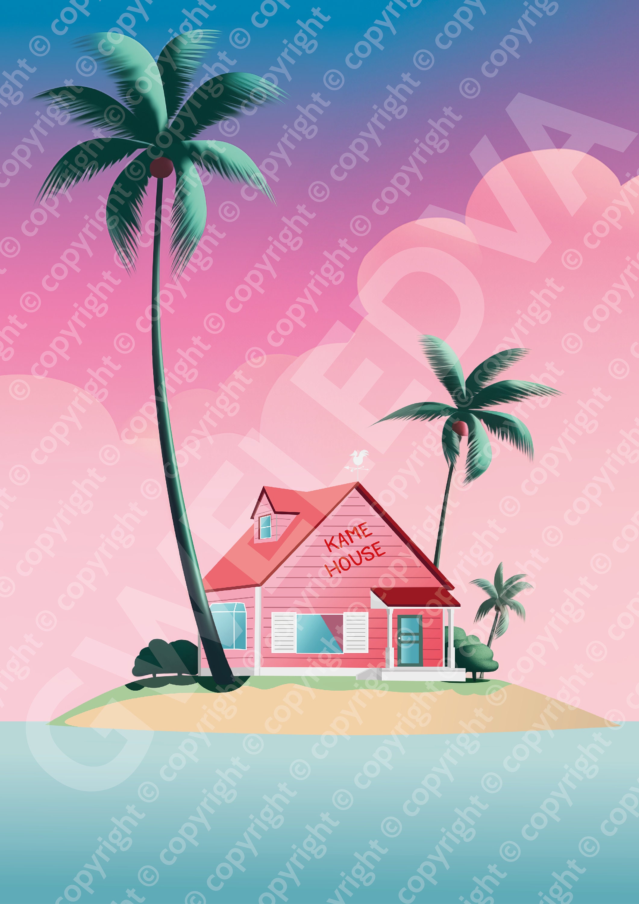 Kame House Dragon Ball Poster - Etsy