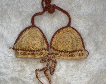 Custom Crochet Drawstring Bikini Top