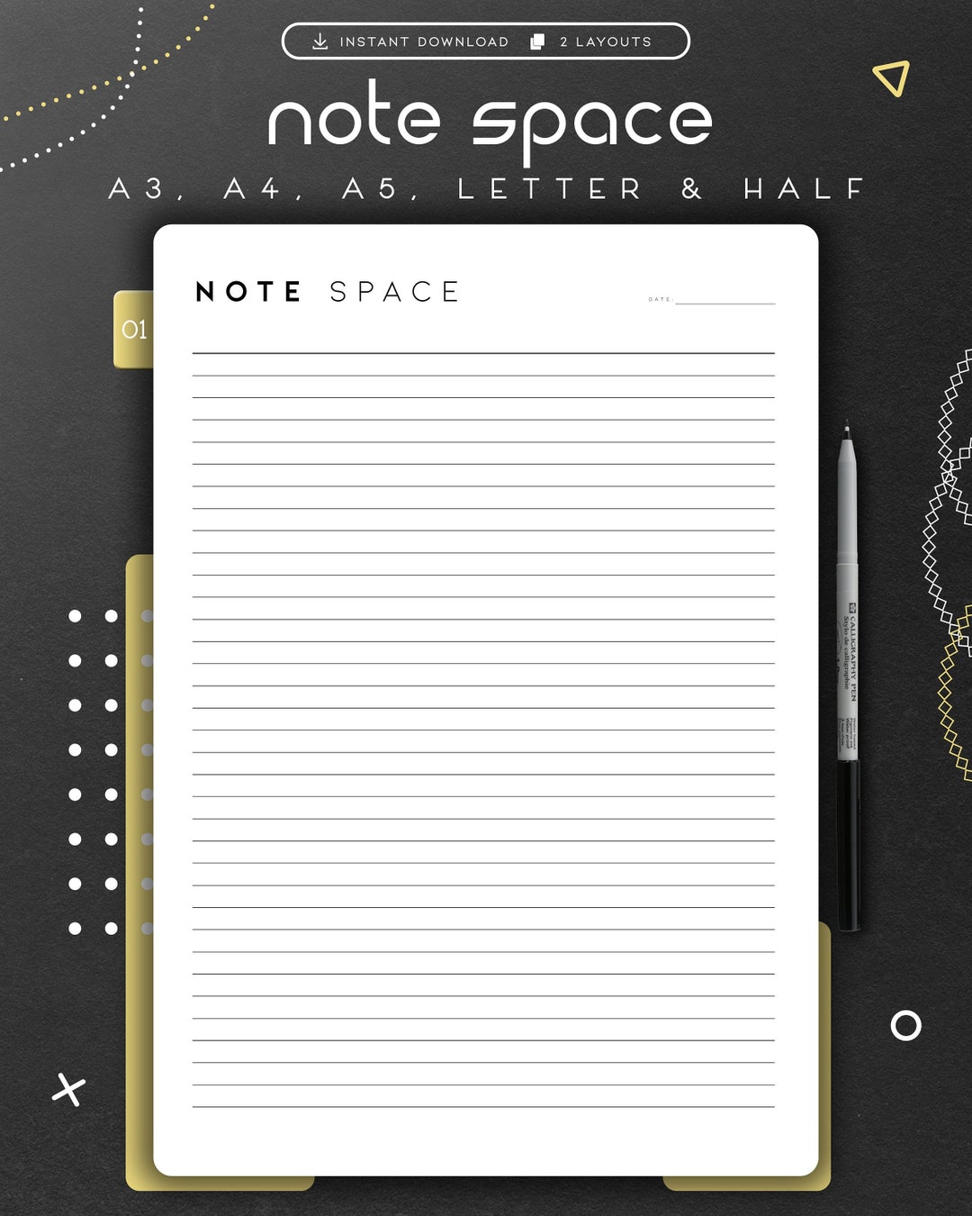 Printable Note Space Page, Notes Template, Note Taking, Writing Paper ...