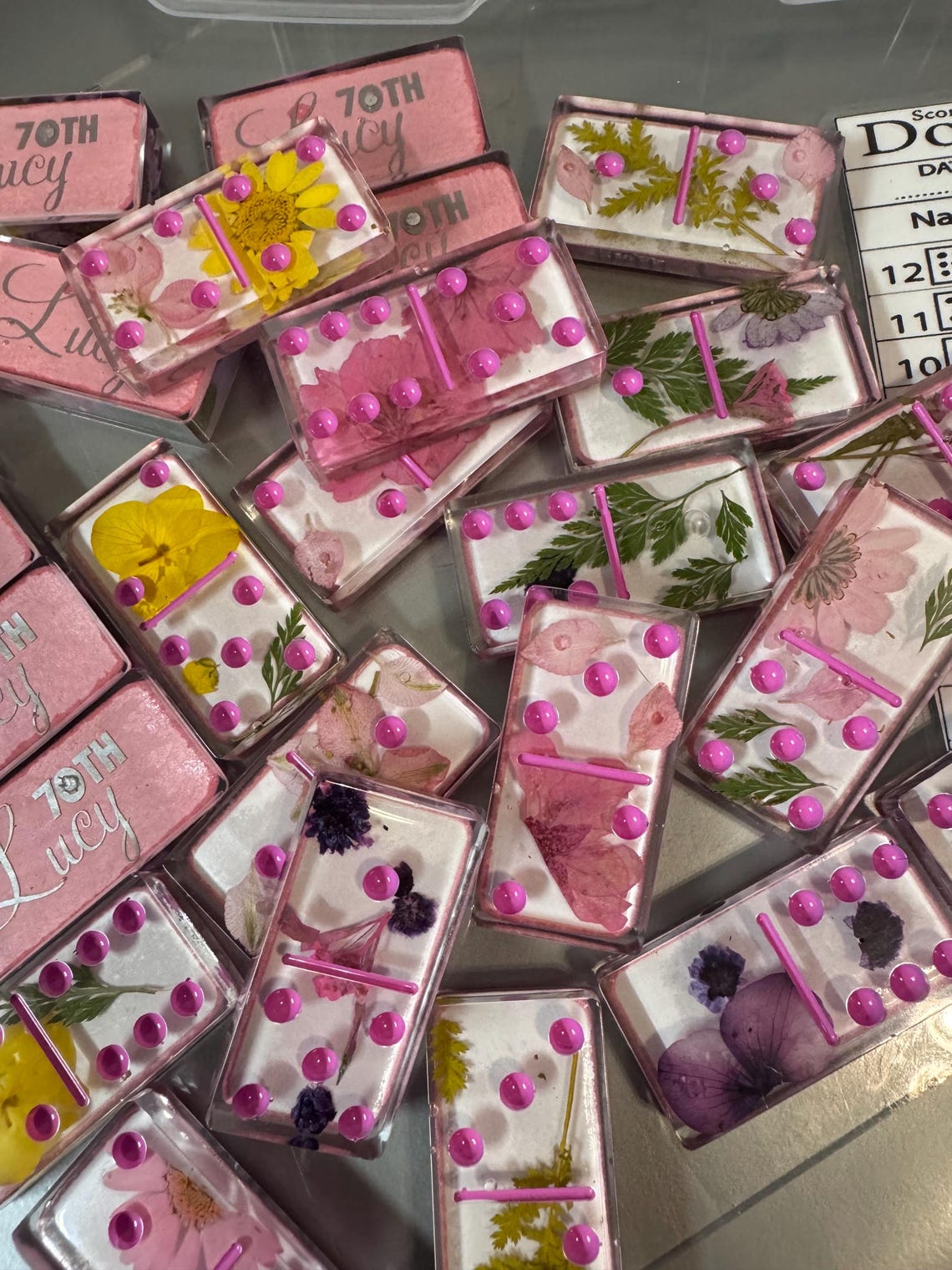 Birthday Photo Gifts , Custom Personalized Dominoes Gift, Flower Design