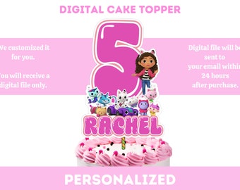 Gabby Cake Topper, Gabby Theme Cake Topper, Gabby Personalised Cake Topper, Printable Cake Topper, Digital File only