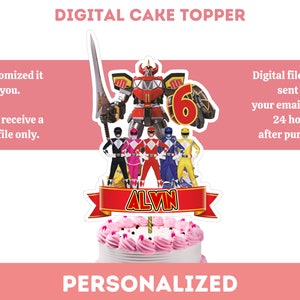 Rangers Cake Topper, Digital Download Topper, Power Hero Cake Topper, Personalised Cake Topper