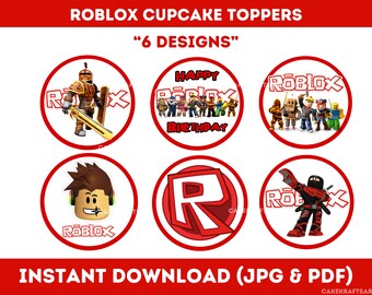 Roblox Cupcake Toppers, Roblox Birthday Topper, Instant Download ...