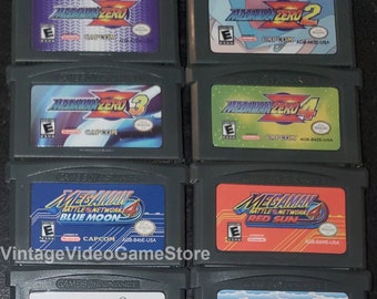 Mega Man Zero 1 2 3 Battle Netword Red Sun Blue Moon MegaMan and Bass GBA Nintendo Game Boy Advance Cartridge Lot Bundle Deal