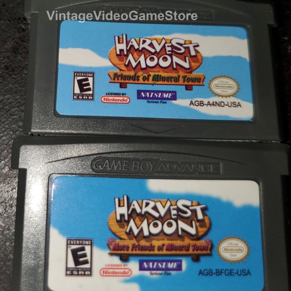 Harvest Moon Friends More Friends of Mineral Town GBA Game Cartridge Nintendo Game Boy Advance