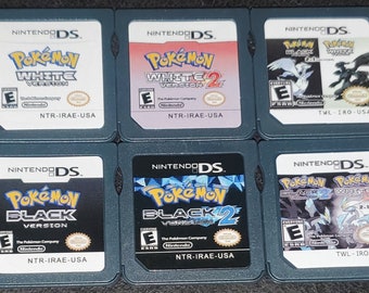 Pokemon Black White 1 2 HeartGold SoulSilver Nintendo DS Game Cartridge Bundle Lot Deal Tested Working R4