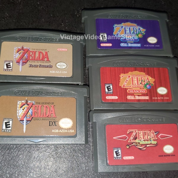 Legend of Zelda Link to the Past Minish Cap Oracle of Ages Seasons Link's Awakening DX GBA Game Cartridge Game Boy Advance Nintendo Bundle