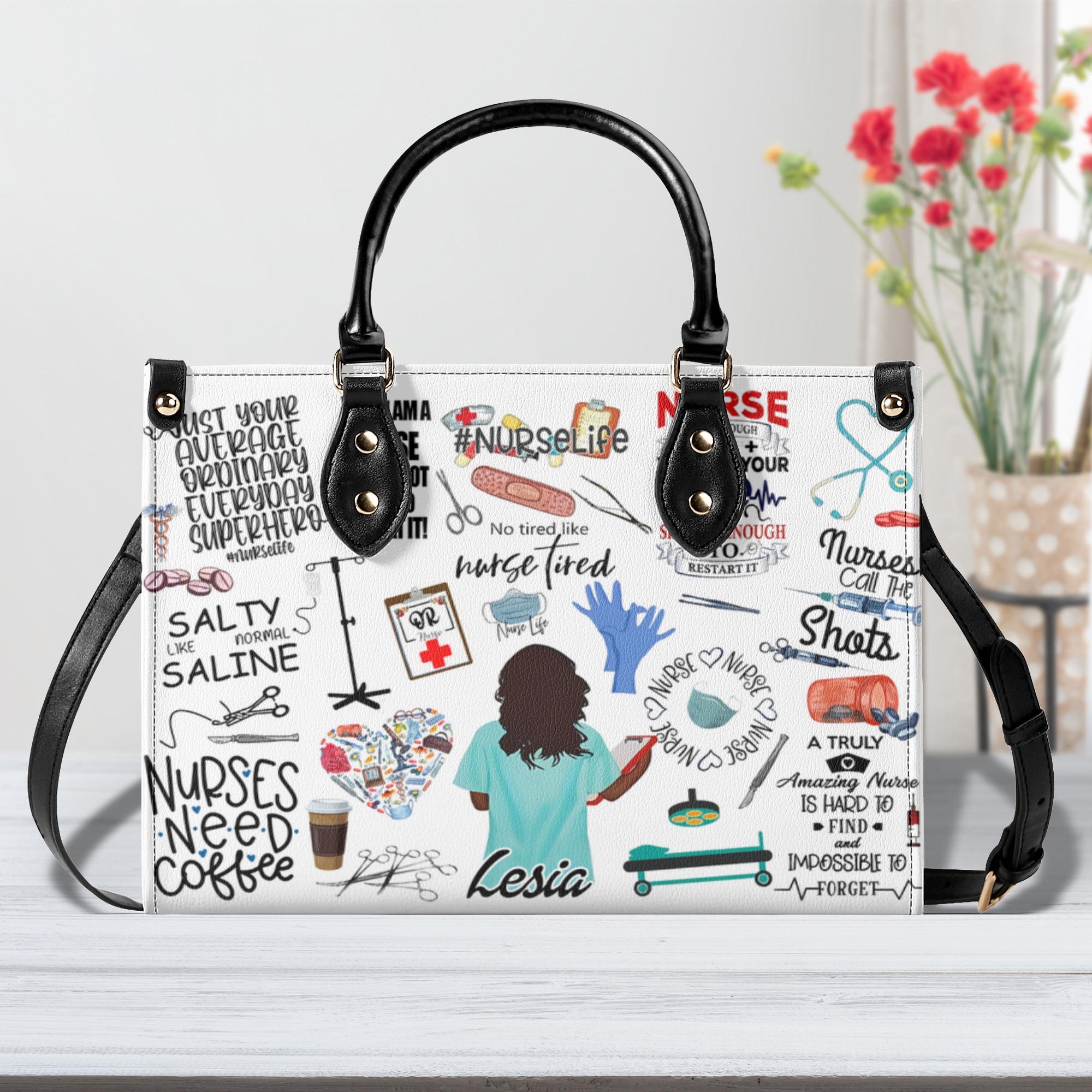 Discover Nurse Leather Handbag, Crossbody Bag, Gift for Women