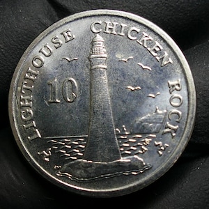 10 Pence Isle of Man Lighthouse Chicken Rock Rare Coin BD 2014