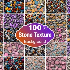 Stone Texture Backgrounds: Natural Rock Digital Papers (100 JPG Files)