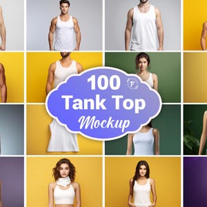 Tank Top Mockup Picture Bundle: 100 JPG Files