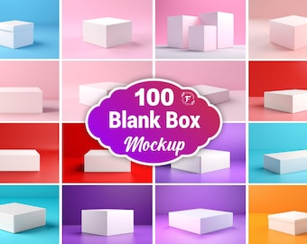 3D Box Mockup Bundle: Product Packaging Display (100 JPG Files)