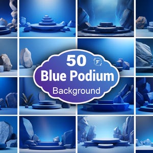Fondo de podio para exhibición de productos en 3D azul, expositor de productos, fondo de podio para exhibición de productos, escenario de podio para exhibición de productos cosméticos