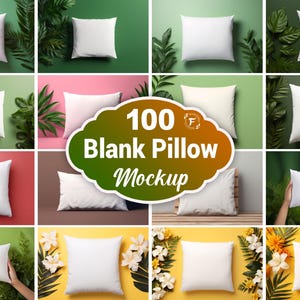 Lot de photos de maquettes d'oreillers : maquettes photoréalistes de commerce électronique (100 fichiers JPG)