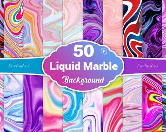 Liquid Marble Texture Backgrounds: 50 JPG Files (Digital Download)