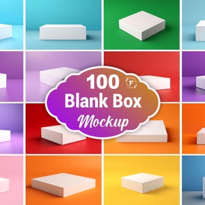 Paquete de imágenes de maquetas de cajas, maquetas de cajas con vista superior, maquetas de embalajes de productos, maquetas de cajas de papel, maquetas de cajas en 3D para diseño de embalajes