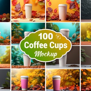 Coffee Cup Mockup Picture Bundle: Branding & Advertising (100 JPG Files)