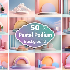 Fondo de podio 3D pastel, fondo para exhibición de productos, stand de productos pastel, fondo de pedestal pastel, podio de presentación de productos