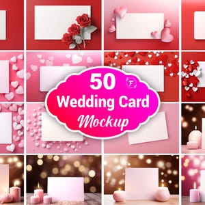 Paquete de imágenes de maquetas de tarjetas de boda, maquetas de invitaciones de boda, maquetas de tarjetas para guardar la fecha, maquetas de tarjetas, maquetas de tarjetas de San Valentín, tarjetas en blanco