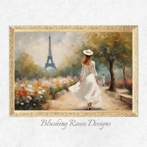 Paris Print Woman in Paris Illustration Eiffel Tower Wall Art Coquette Wall Art Print Girl in Paris Room Wall Decor Teen Girl Wall Art
