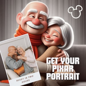 Custom Pixar Portrait, Pixar Style Portrait from Photo, Pet Cartoon, Become a Pixar Character, Digital Custom Portrait.