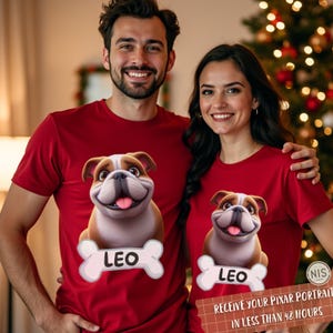 Custom Pet Pixar Portrait Shirt, Custom Christmas Dog Shirt, Custom Cat Portrait Shirt, Personalized Disney Christmas Shirt, Pet Portrait.