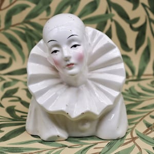 Pierrot Payaso Kitsch Vintage Nostálgico 80s Mimo Busto de Cerámica