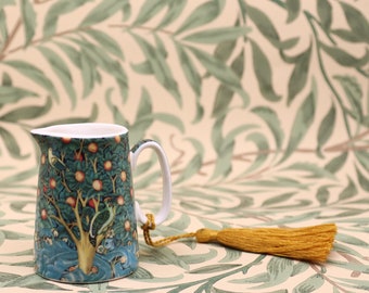 William Morris Woodpecker Birds Cream jug Made for The Abbeydale collection for Heron Cross Pottery