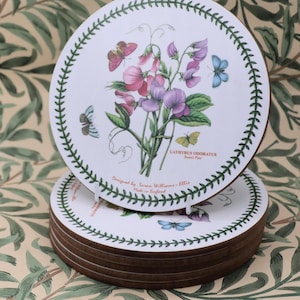 Pimpernel Portmeirion Botanischer Garten Runde Tischsets 6er Set Hitzebeständige Korkbasis 20 cm