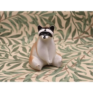Vintage Lomonosov Russian Porcelain Figurine Made in USSR Sitting Racoon Figurine