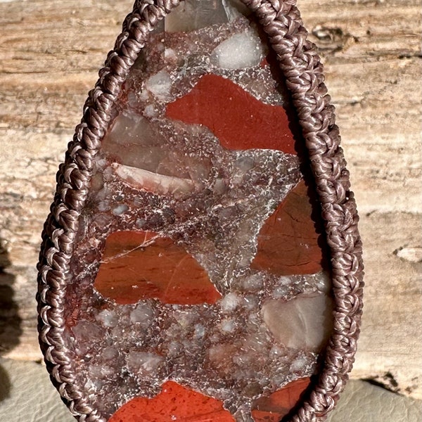 Large Michigan Pudding Stone Cabochon Pendant