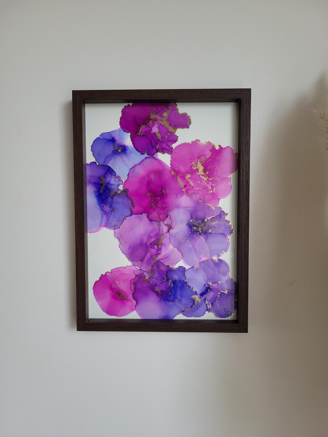 Abstract Painting in Purple and Gold Alcohol Ink – Modern Painting in ...