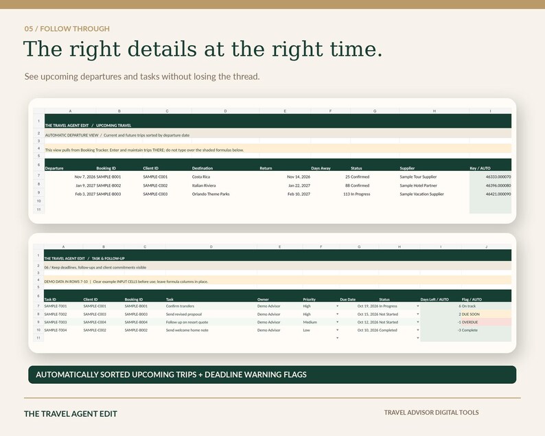 Travel Agent Client Tracker Spreadsheet | Booking & Commission Tracker ...