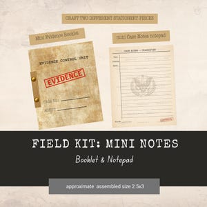 Kit de campo: Mini notas, folleto y bloc de notas.