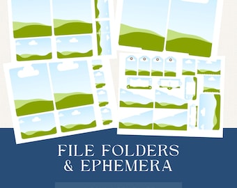File Folders & Ephemera Canva Templates – 4 Editable Junk Journal Templates, Printable Folder Set