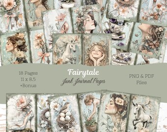 Enchanted Fairytale Junk Journal Kit • Storybook Ephemera • Fantasy Printable Pages • Magical Scrapbook Collage Sheets