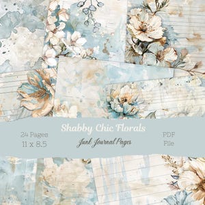 Shabby Chic Floral Junk Journal Pages | Digital Junk Journals Pages | Vintage-Inspired Scrapbook Supplies | Creative Ephemera Designs