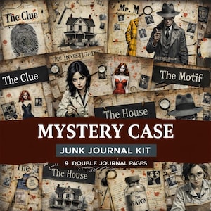 Mystery Case Junk Journal Kit | Digitaler Download | Vintage Detektiv Thema | Druckbare Ephemera & Seiten