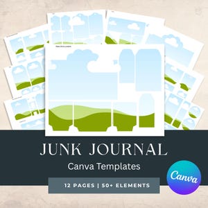 Junk Journal Canva Template: DIY Ephemera, Tags, Frames (Digital Download)