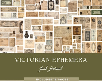 Victorian Ephemera Printable Pages • 250+ Vintage Elements • Antique Scrapbook Ephemera • PDF Download
