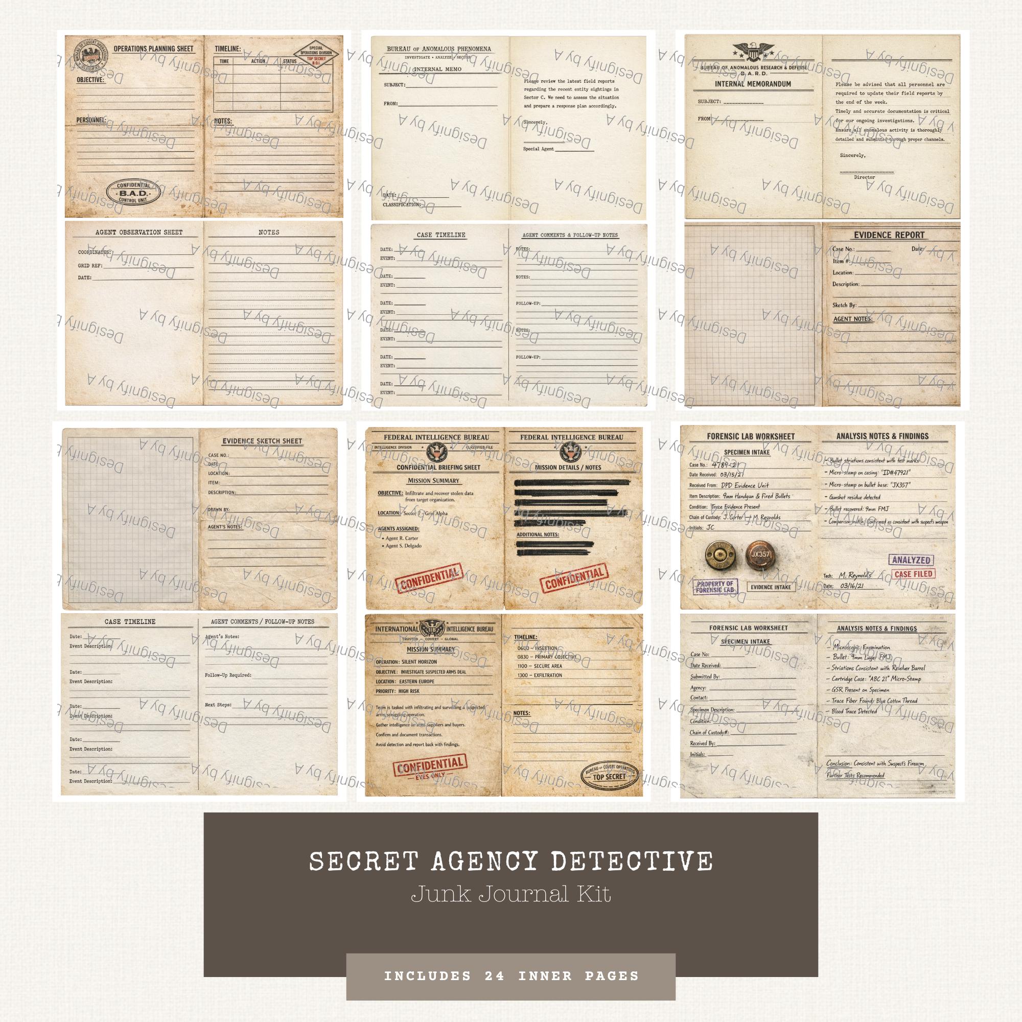 Spy File.pdf Secret Agency Detective Ephemera Kit • Spy Files, Folders, Stamps ...