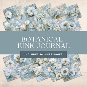 Botanical Junk Journal Kit: Vintage Ephemera, 34 Pages (Digital Download, PDF/JPG)