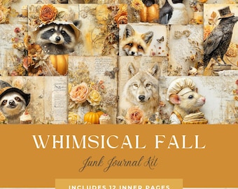 Whimsical Fall Junk Journal Kit: Cozy Autumn Ephemera (Digital Download)