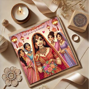 Will You Be My Bridesmaid? | Indian Bridesmaid Proposal Card | Desi Wedding Printable | South Asian Wedding Invite |  Bridesmaid Box