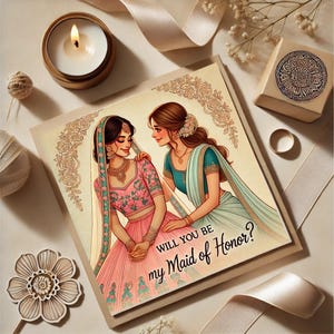 Você será minha madrinha de honra? | Ilustração de madrinha de honra | Cartão de proposta de casamento | Download digital | Perfeito para caixa de madrinha de casamento