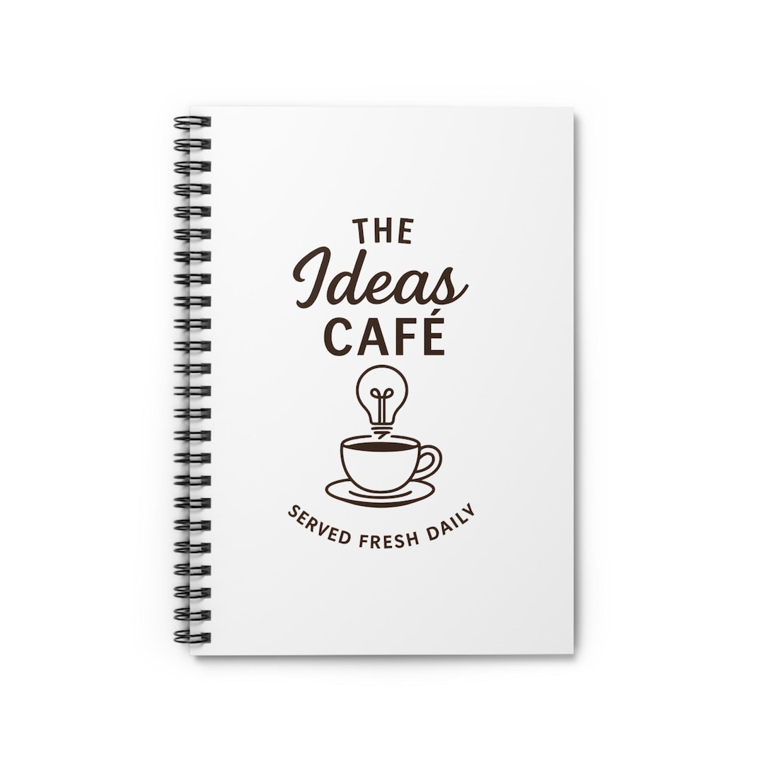 Ideas Café Spiral Notebook – Coffee Lover Gift, 6