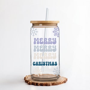 16 oz Libbey Can Wrap SVG. Trendy SVG. Merry Christmas. Cricut, Camelo Silhouette