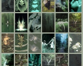 Vintage Fairy Wall Collage Kit: Grunge Cottagecore Decor (Digital Download 4x6" Prints)