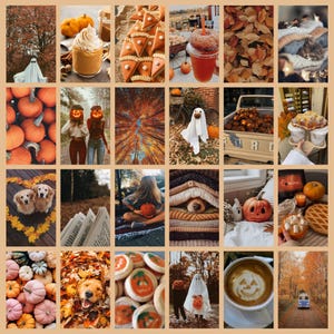 Fall Aesthetic Collage Kit (100 Stück) - Vintage Herbst Dekor (Digitaler Download)