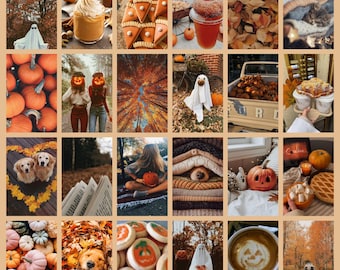 Fall Aesthetic Collage Kit (100 PCS) - Vintage Autumn Decor (Digital Download)
